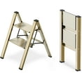 thumbnail image 1 of 2 Step Ladder, Foldable Step Stool, Aluminum Lightweight Ladder for Home Kitchen Closet, Anti-Slip Pedals, Ease of Folding, Portable, 300lbs Capacity - Gold, 1 of 16