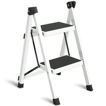 2 Step Ladder, Folding Step Stool for Adults, Wider Upgraded Non-Slip Treads, Portable Lightweight Ladder for Home and Kitchen, Holds up to 330 Lbs