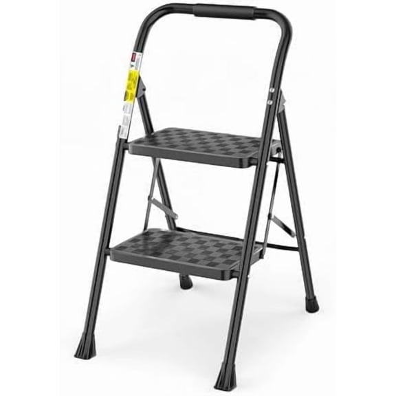 2 Step Ladder, Step Stool for Adults,2 Step Ladder Folding Step Stool with Wide Pedal Ergonomic Design