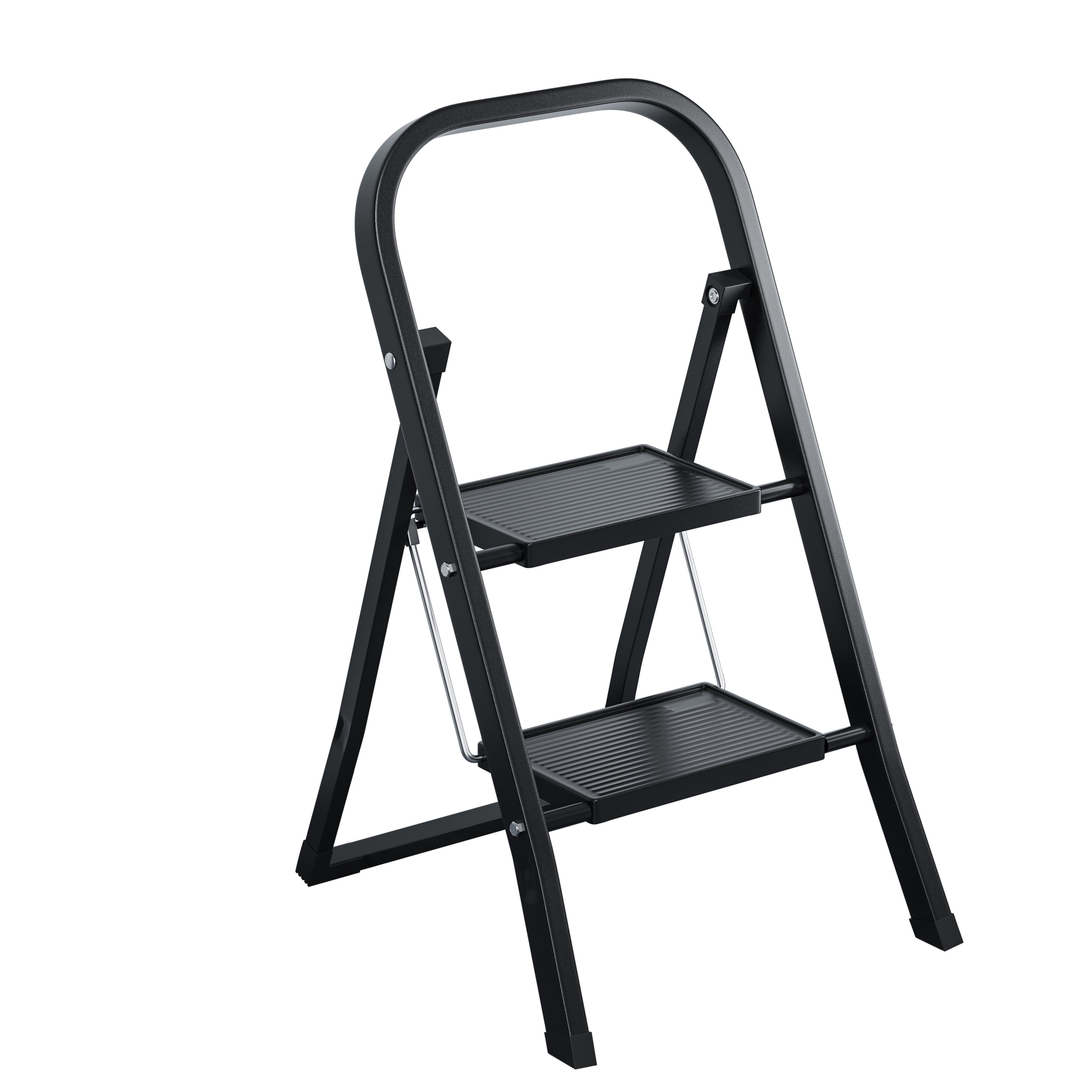 3-Step Foldable Step Ladder - 330lb Capacity With Anti-Slip Pedal & Crossbar