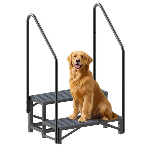 2 Step RV Stairs with Handrail,Portable Step Ladder with Anti-Slip ...
