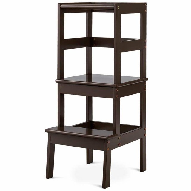 2Step Solid Wood Step Stool, 160 lbs. Load Capacity, Coffee