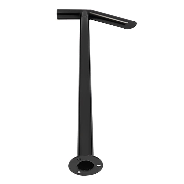 2-Step Stair Handrail, Black Iron Railing, Single Post Stairs for ...