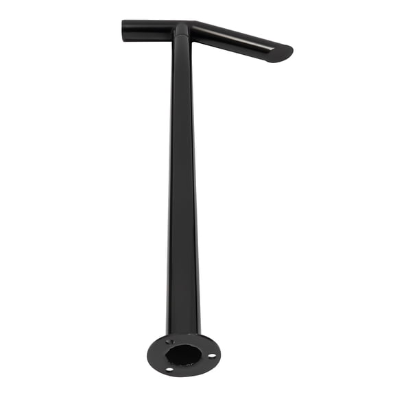 2-Step Stair Handrail, Black Iron Railing, Single Post Stairs for Outdoor Indoor Stair Railing for Deck, Porch, Steps