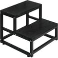 thumbnail image 1 of 2 Step Stool for Adults Kids, Heavy Duty Sturdy Steel Frame with Wooden Steps, Bedside Foot Stool with 500lbs Load Capacity, Non-Slip Step Stool for High Bed, Kitchen, RV Step - Black, 1 of 8