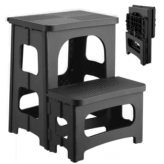 2 Step Stool Foldable  Non-slip Steps Folding For Adults & Plastic Pool Ladder Collapsible Stools 2 Kitchen Toilet Bedroom Office Rv Holds 330 Lbs