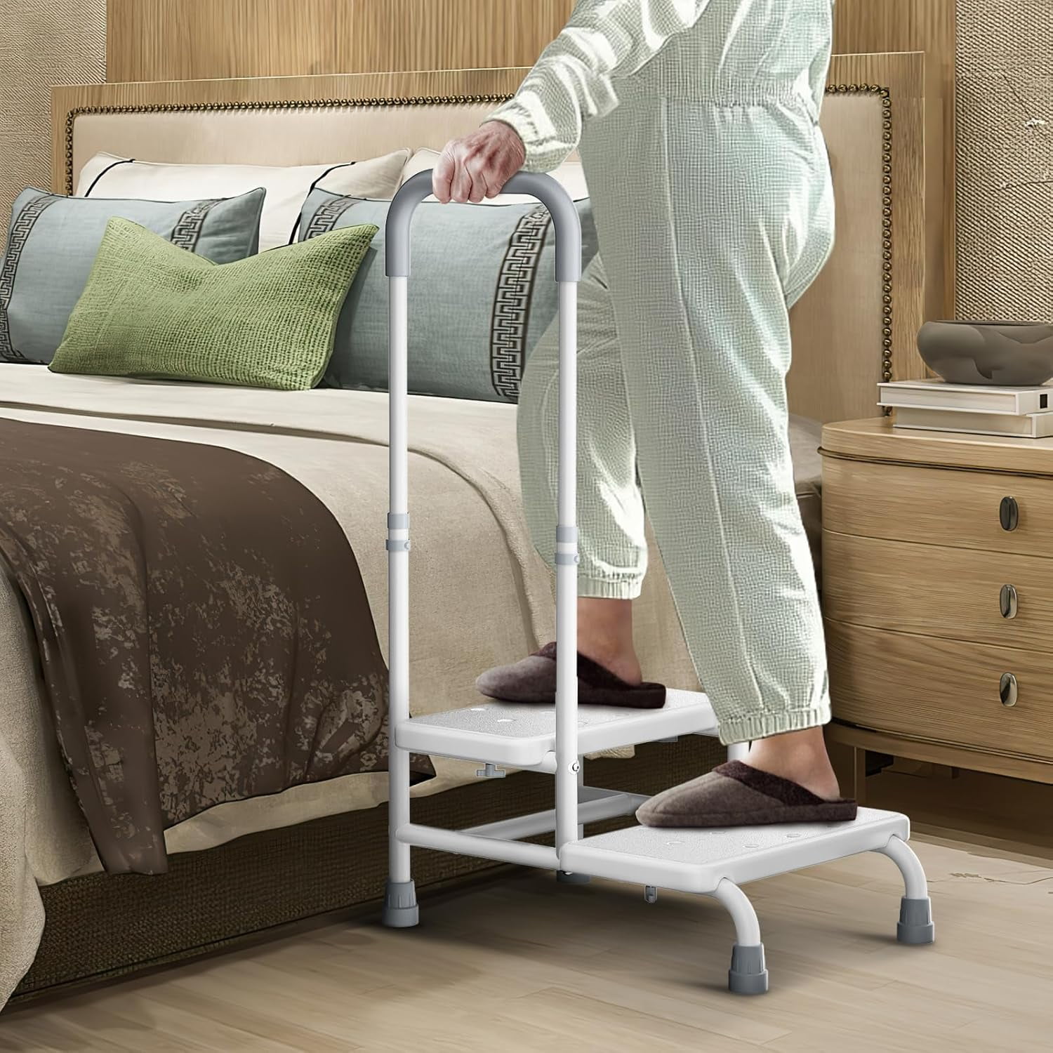 Bed Frame Step Stool For Bed For Adults Bed Rails For Seniors