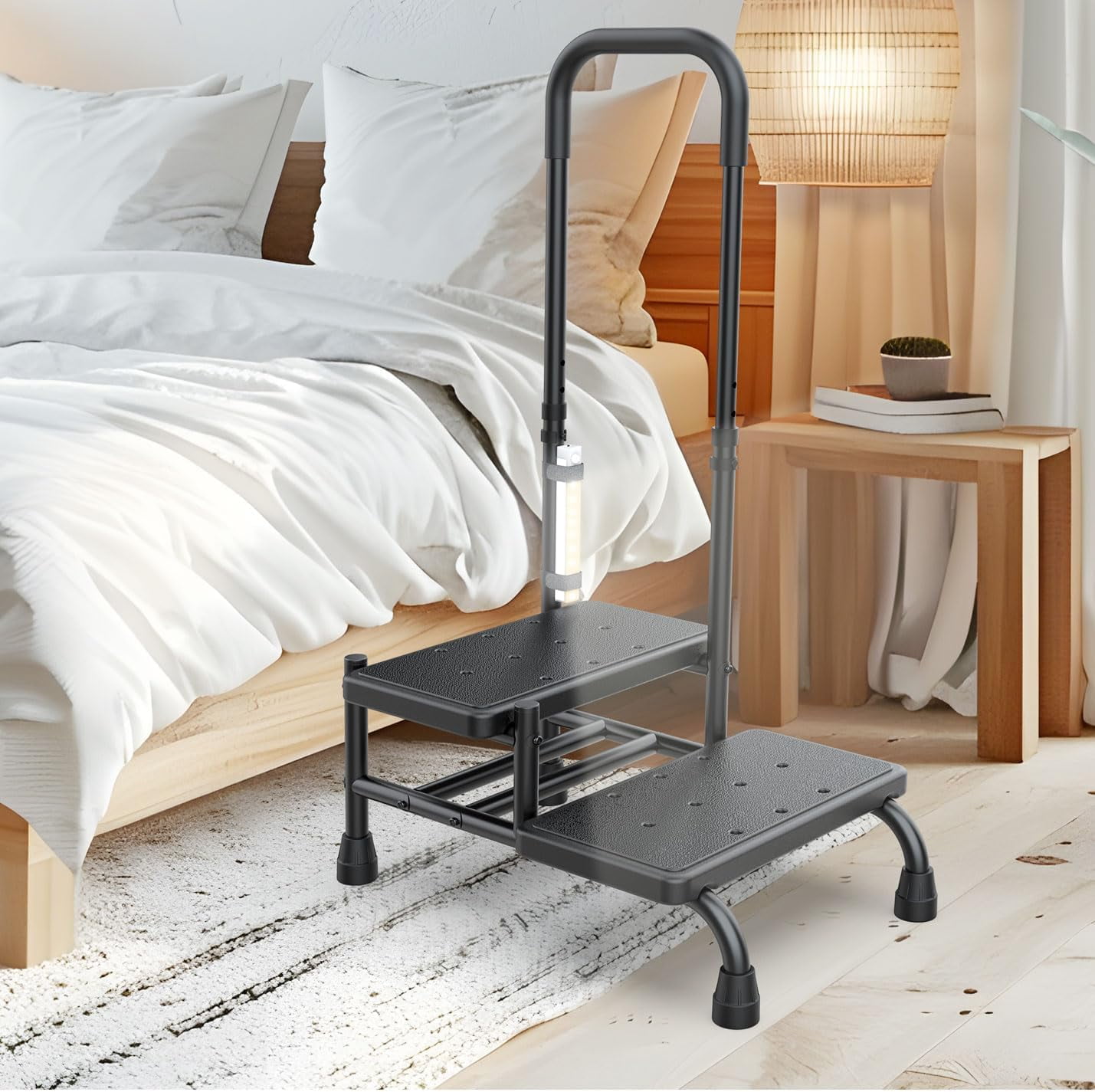 2 Step Stool with Handle for Elderly with Sensor Night Light,Medical ...