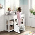 thumbnail image 1 of 2 Step Stool with Handrails for Toddler and Kids,Standing Learning Stool Tower for Bathroom Sink,2 Step Ladder Step Stool for Kitchen Counter,Ergonomic Design, 1 of 6