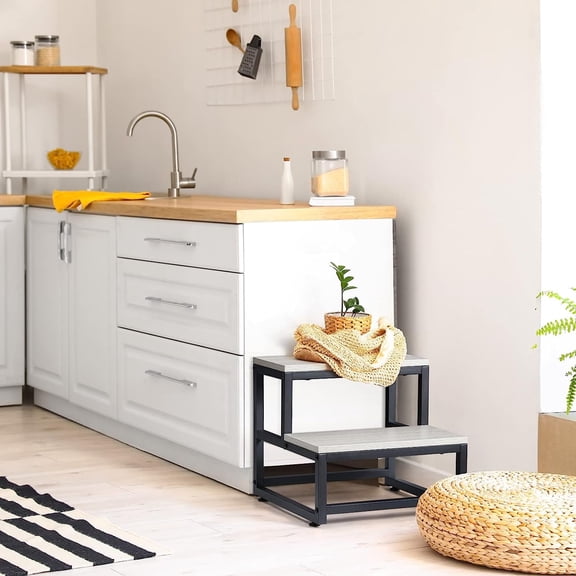2 Step Stool, Step Stools for Adults Kids for High Bed Kitchen Bathroom