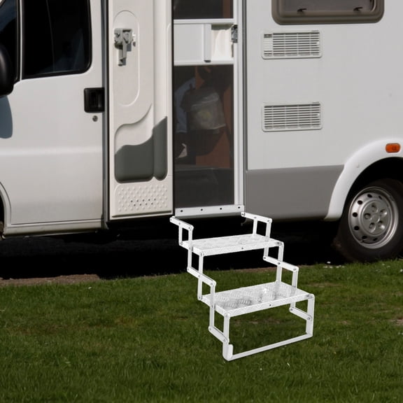 2 Steps Foldable Step Ladder Folding Aluminum Alloy Scissor Stairs for RV/Camper