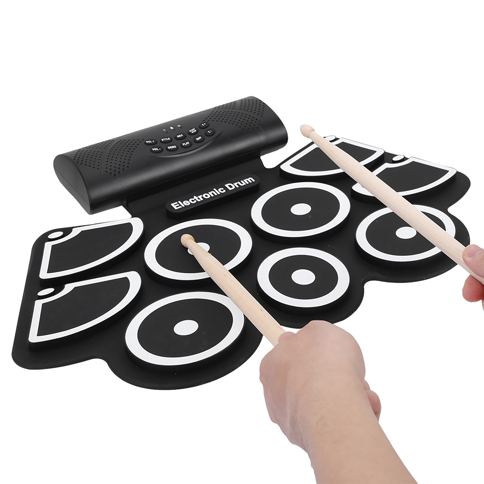 2 Stereo Speakers Electronic Drum RollUp Drum For Audio Input Sound