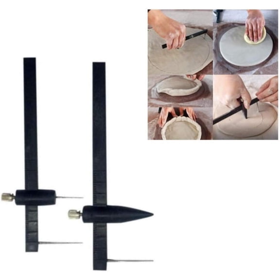 2 Stlye Adjustable Circle CutterClay Pottery Ceramic Measure Ruler Plastic Compass Cutter Tools Caliper