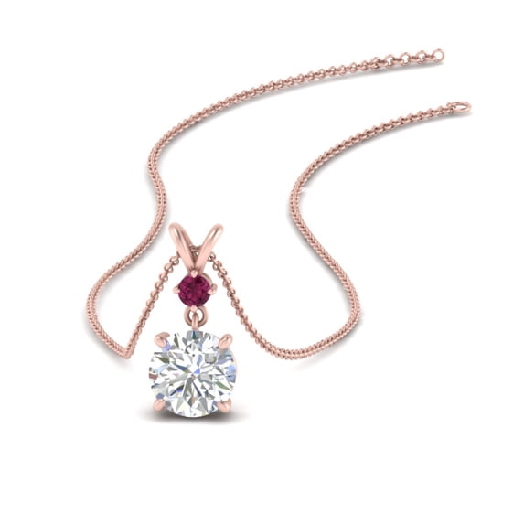 2 Stone Round Solitaire Diamond Pendant - Fascinating Diamonds