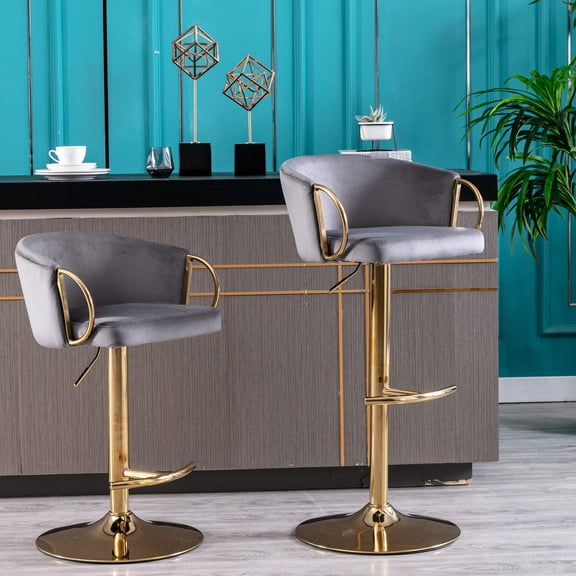 2 Stools - Swivel and Height Change - For Small Bars - Space - Saving