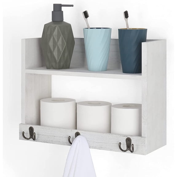 2-Story Bathroom Wall Shelf Entryway Mail Sorters And Key Hangers