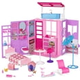 thumbnail image 1 of 2-Story Foldable Dollhouse with 37 pcs Furnitures & Accessories, Playhouse with Pet House, 1 of 1