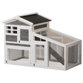 2-Story Rabbit Hutch Indoor and Outdoor,Weatherproof Bunny Cage with ...