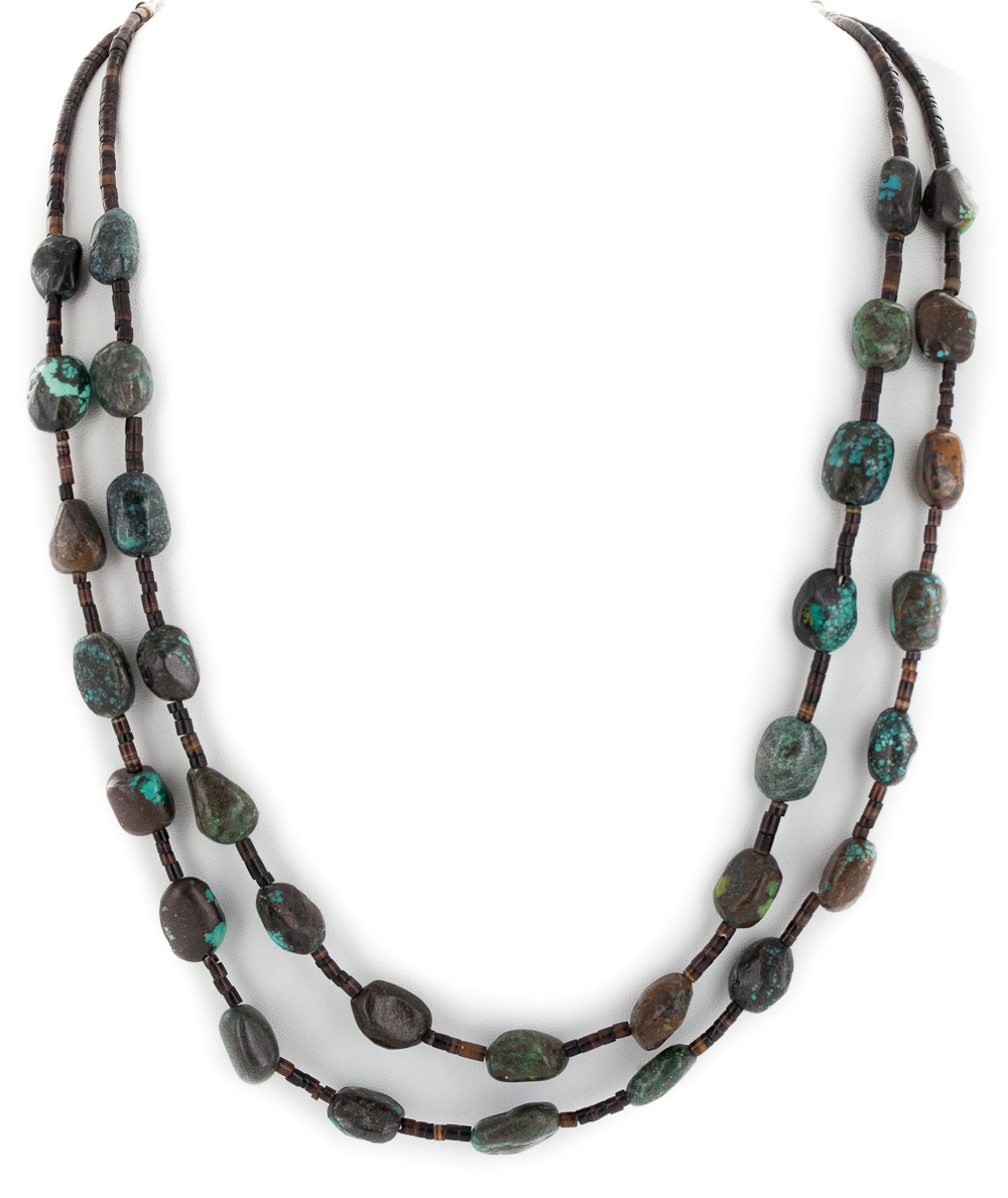 Certified Authentic Navajo .925 Sterling Silver Necklace With Natural Red Jasper & Turquoise - 20" Chain