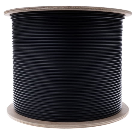 2 Strand Indoor/Outdoor Fiber Optic Cable, OS2 9/125 Singlemode, Corning, Black, Riser Rated, Spool, 2000 foot
