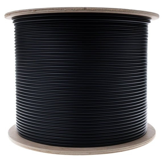 2 Strand Indoor/Outdoor Fiber Optic Cable, OS2 9/125 Singlemode, Corning, Black, Riser Rated, Spool, 2000 foot