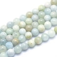 thumbnail image 1 of 2 Strand Natural Aquamarine Strands Round 6mm Hole: 0.8mm 66pcs/strand 15.5 inch(39.5cm), 1 of 3