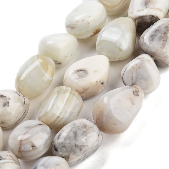 2 Strand Natural Striped Agate/Banded Agate Beads Strands Tumbled Stone 16~21x14~18x9.5~14mm Hole: 0.8mm 22~23pcs/strand 15.75''~16.14''(40~41cm)