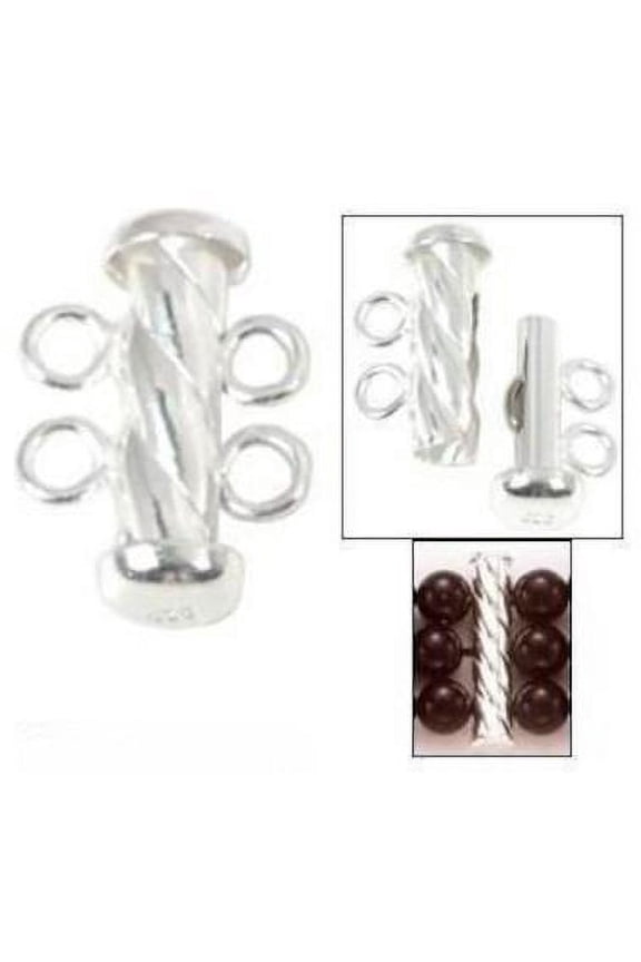 2 Strand Tube Clasp Sterling Silver Spiral Twist Part