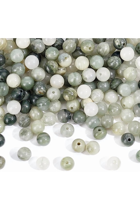2 Strands 184 Pcs Natural Green Rutilated Quartz Beads 4mm Round Stone Beads Loose Gemstone Spacer Beads Beads for DIY Craft Bracelet Necklace Jewelry Making for DIY