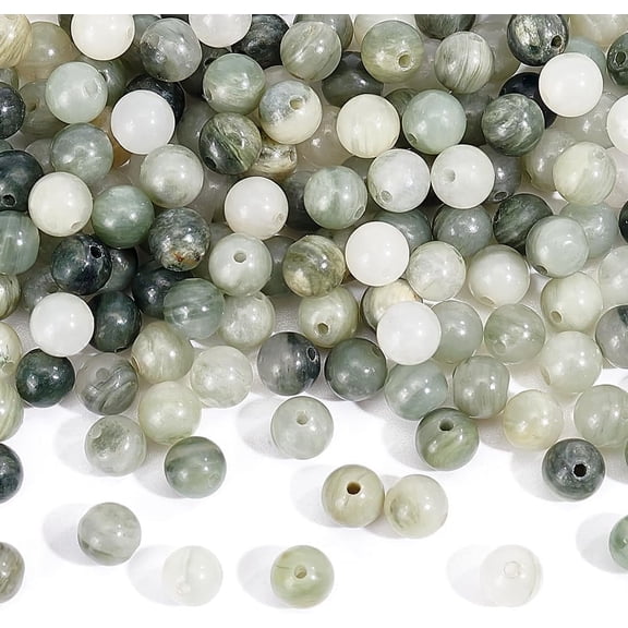 2 Strands 184 Pcs Natural Green Rutilated Quartz Beads 4mm Round Stone Beads Loose Gemstone Spacer Beads Energy Crystal Beads for DIY Craft Bracelet Necklace Jewelry Making