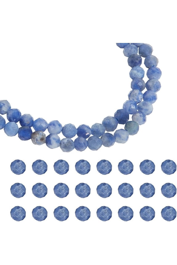 2 Strands 254 Pcs Natural Sodalite Beads 3mm Faceted Round Stone Beads Loose Gemstone Beads Spacer Beads for DIY Crafts Necklace Bracelet Jewelry Making