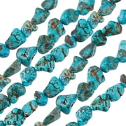 2 Strands 36PCS Natural Magnesite Beads with Hole Blue Turquoise Irregular Chips Dyed Gemstone Stone Loose Spacer Bead Bulk