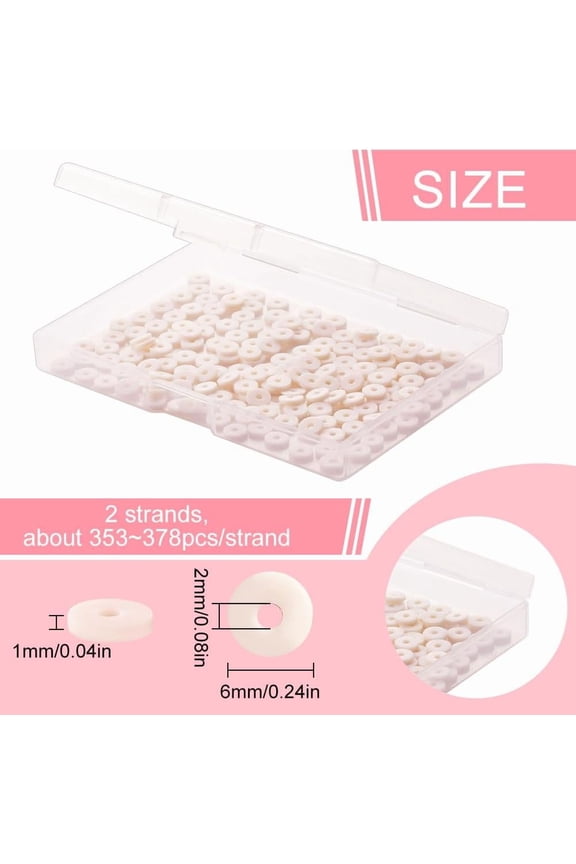 2 Strands 700Pcs+ Pink Clay Bead Disc Heishi Beads Heishi Clay Beads 6mm Vinyl Heishi Beads Round Disc Beads Spacer Loose Beads for Jewelry Making DIY Bracelets Necklace Craft Women Gift