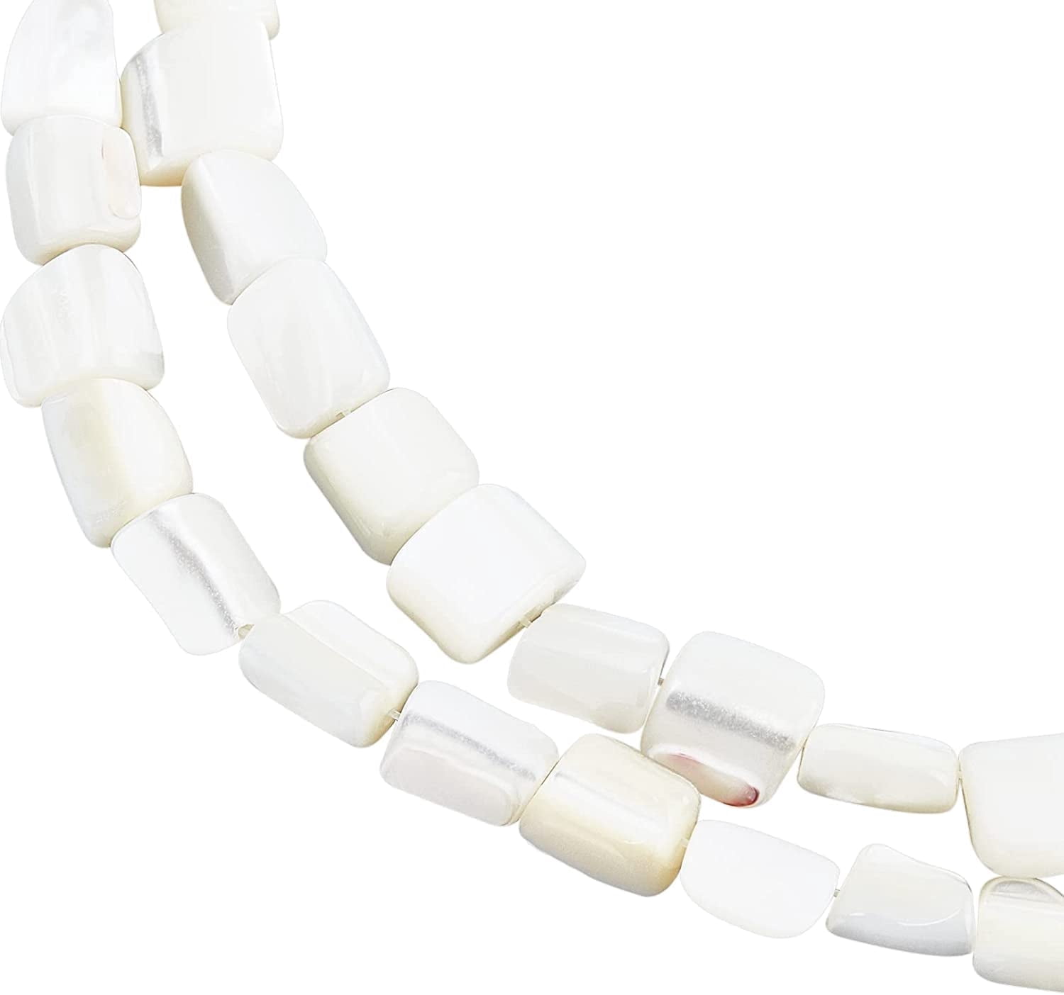 2 Strands Creamy White Natural Mother of Pearl Shell Column Shell Beads ...