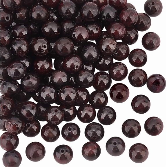 2 Strands Garnet Beads Strands Round 6mm Hole: 1mm
