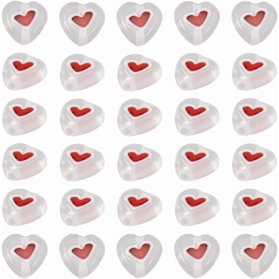 2 Strands Handmade Lampwork Beads Strands Heart FireBrick 8x8x3mm Hole: 1mm 36pcs/strand 6.18''(15.7cm)