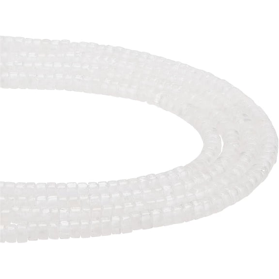 2 Strands Natural Quartz Beads Disc Stone Spacer Beads Loose White Beads Flat Round Gemstone Caps 4mm