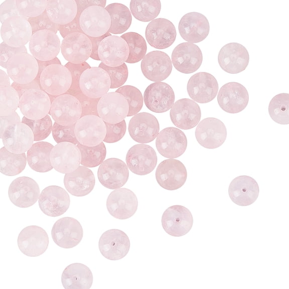2 Strands Natural Rose Quartz Beads Round Loose Gemstone Beads Energy Stone for Bracelet Necklace