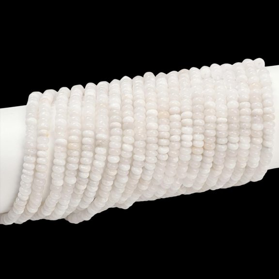 2 Strands White Jade Beads Strands Rondelle 4x2mm Hole: 0.8mm 168pcs/strand 15.08''(38.3cm)
