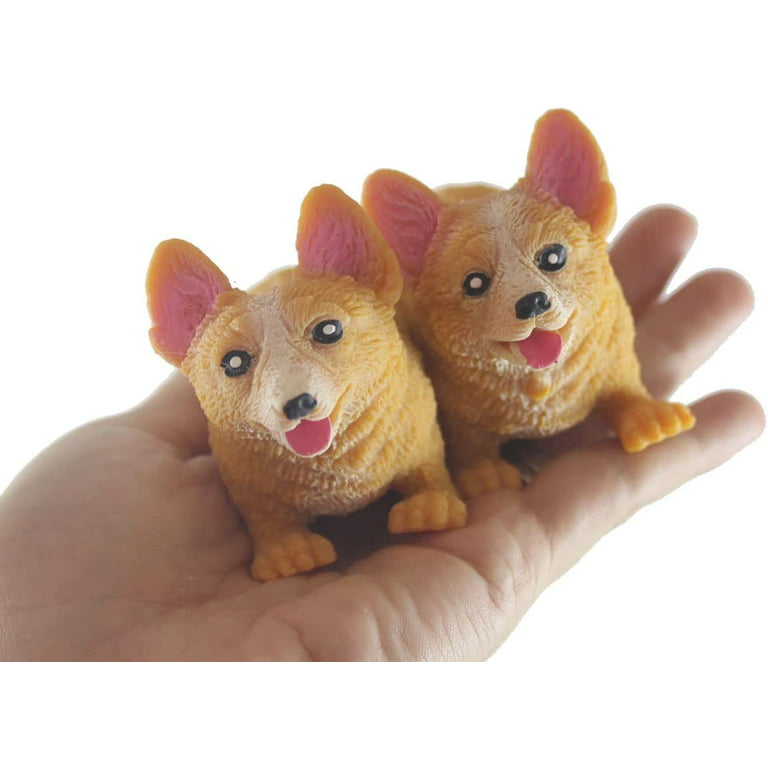2 Stretchy Corgi Dog Crushed Bead Sand Filled - Doggy Lover Sensory Fidget  Toy Weighted
