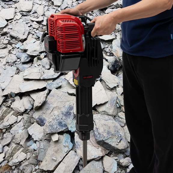 2 Strok 52CC Gas Powered Excavator Garden Tree Digger Shovel Rock Drill Machine