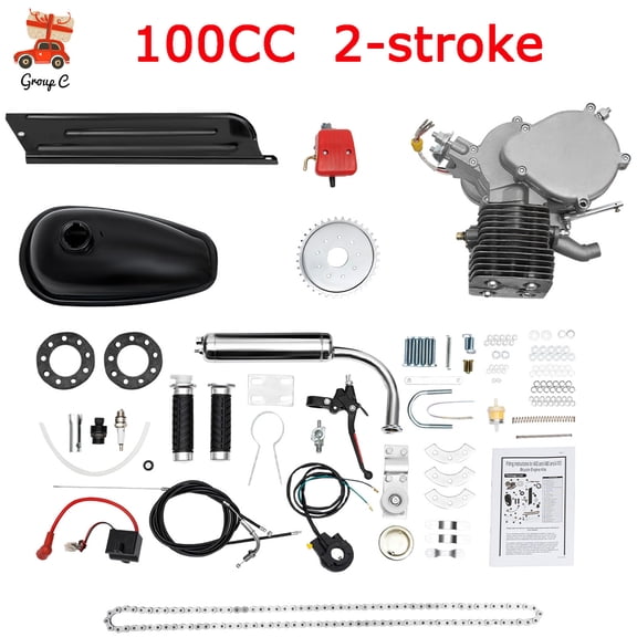 2-Stroke 100cc Bicycle Motor Kit Bike Motorized Petrol Gas Engine Set CDI
