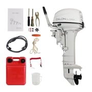 2 Stroke 20HP Calon Outboard Motor with Fuel Tank, 326cc Heavy Duty Long Shaft Fishing Boat Engine with Water Cooling System for Inflatable Boat Kayak Canoe Sailboat