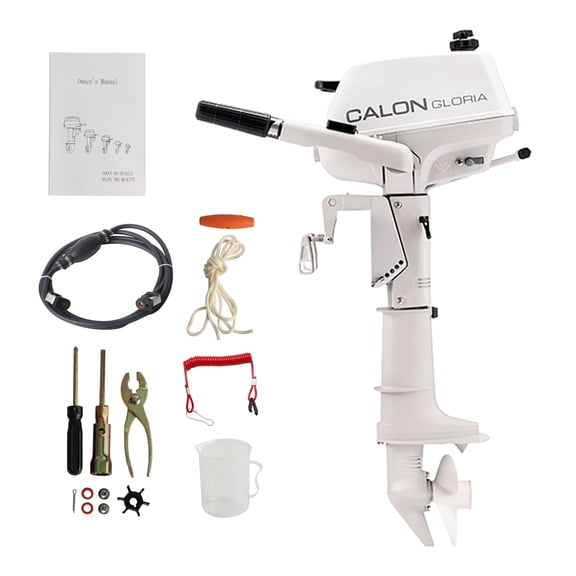 2 Stroke 3HP Calon Outboard Motor, 70cc Heavy Duty Short Shaft Fishing Boat Engine with Water Cooling System & CDI Ignition System for Inflatable Boat Kayak Canoe Sailboat