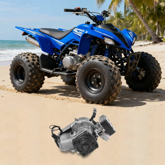 2-Stroke 49cc Mini Bike Engine, Replacement Motor for Pocket and Dirt Bikes, Complete Assembly with Pull Start for Gas-Powered Off-Road Mini Motorcycles