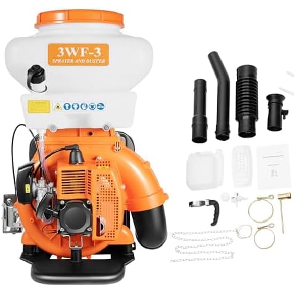 2-Stroke Backpack Fogger, 41.5CC 2.13KW 3WF-3 Gas Powered Backpack Foggers Manual Start Gasoline Backpack Sprayer Gas Fogger Sprayer w/3.7Gal Tank Volume for Vegetable Sheds Urban Greening Orchards