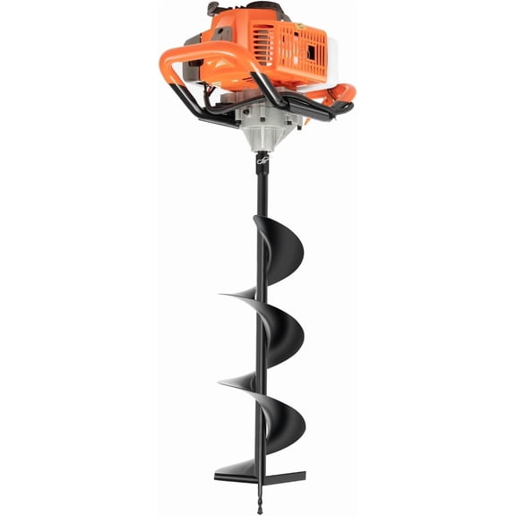 2-Stroke Gas Hole Digger, 72cc 2300W Auger Posthole Digger with 3 Drill Bits (4", 6", 8"), 0-300RPM Gas Earth Digger for Fence Planting, Landscaping, 2 Packages Shipped