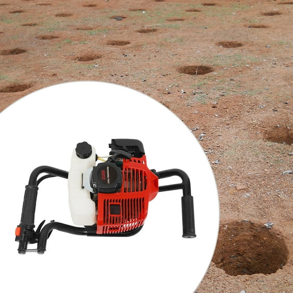 2-Stroke Gas-Powered 52CC Earth Auger Post Fence Hole Digger Powerhead, 2HP 6500RPM Petrol Drill Borer for Garden & Lawn, Digging, Suitable Drill Bit 3.94in/5.91in/7.87in/11.81in