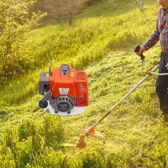 2 Stroke Gasoline Engine, 8500 r/min Pull Start Gasoline Engine Motor, Single Cylinder Air-Cooled Gasoline Powered Multi-Use Engine, Suitable for Garden Equipment, Weed Whackers