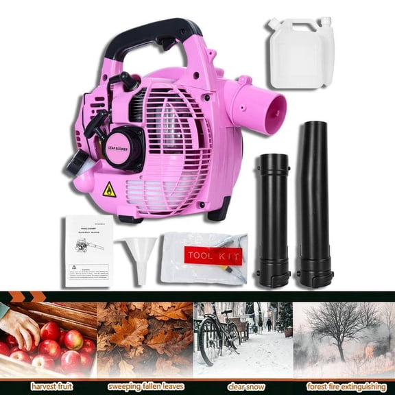 2-Stroke Handheld Leaf Blower, Gas Powered Leaf Blower, 26cc Handheld Gas Blower, Powerful Clearing Blower for Lawn Care, Snow Blowing & Yard Cleaning (Pink)